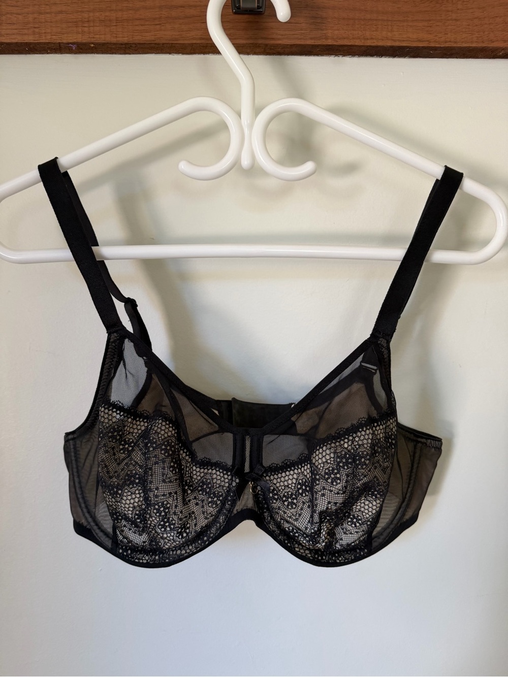 Chantelle Sheer Lace Underwire Bra - Black (36D)